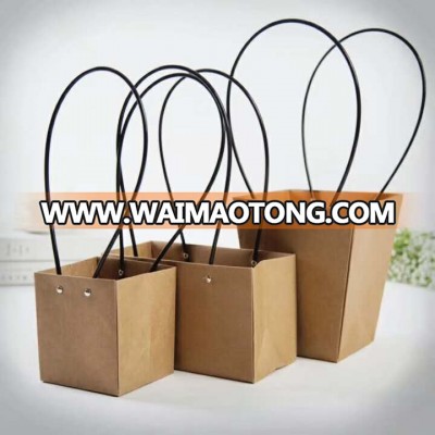 Waterproof packaging bag, flower gift bag, brown packing paper bag